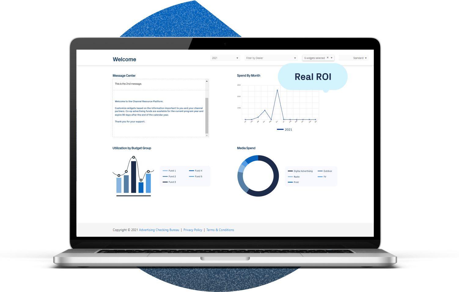 laptop with example ACB dashboard